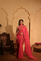Pre-Draped Hand Embroidered Halter Neck Saree