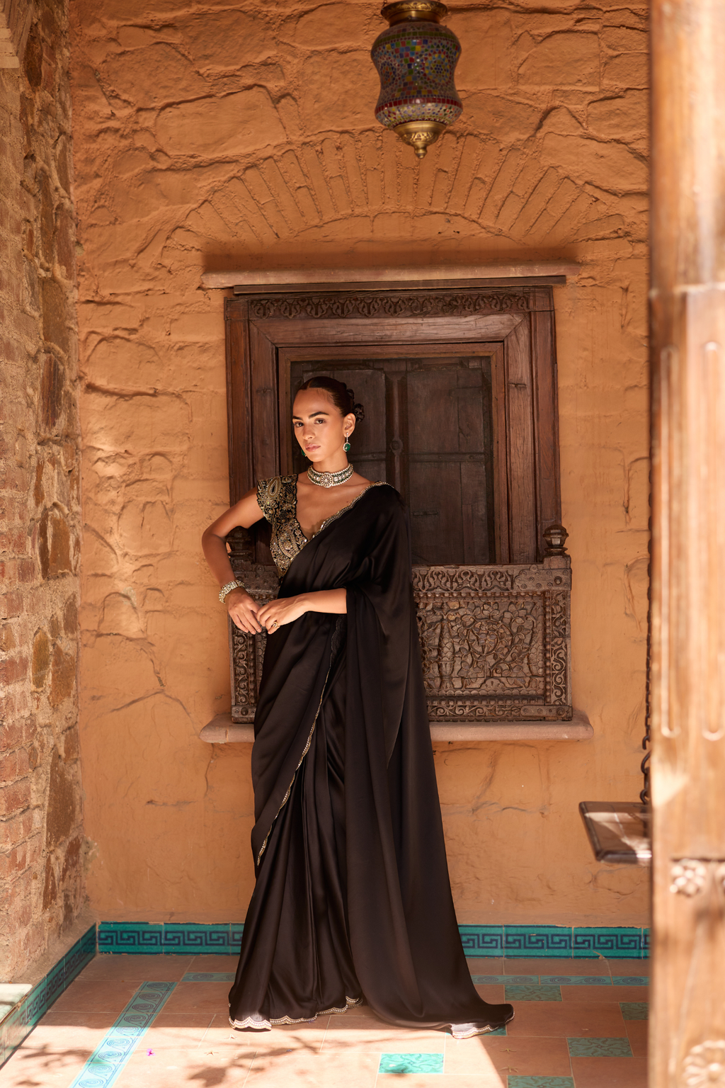 Black Saree Set