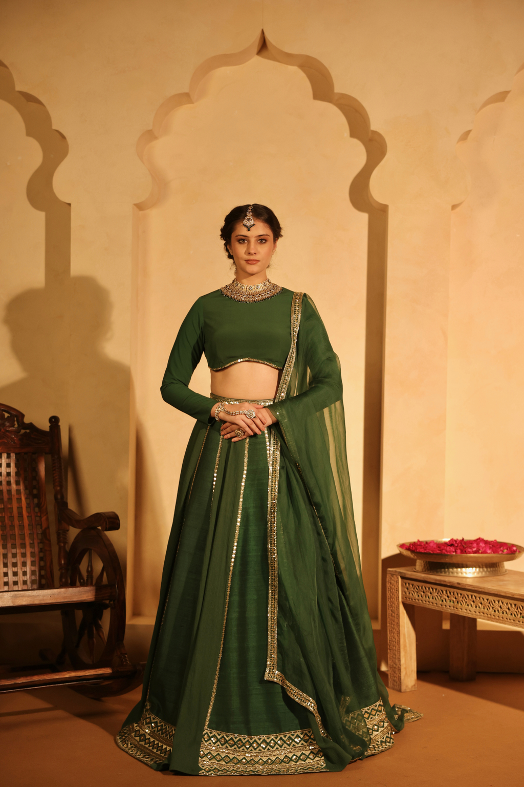 Dual Kali Lehenga With Blouse & Dupatta