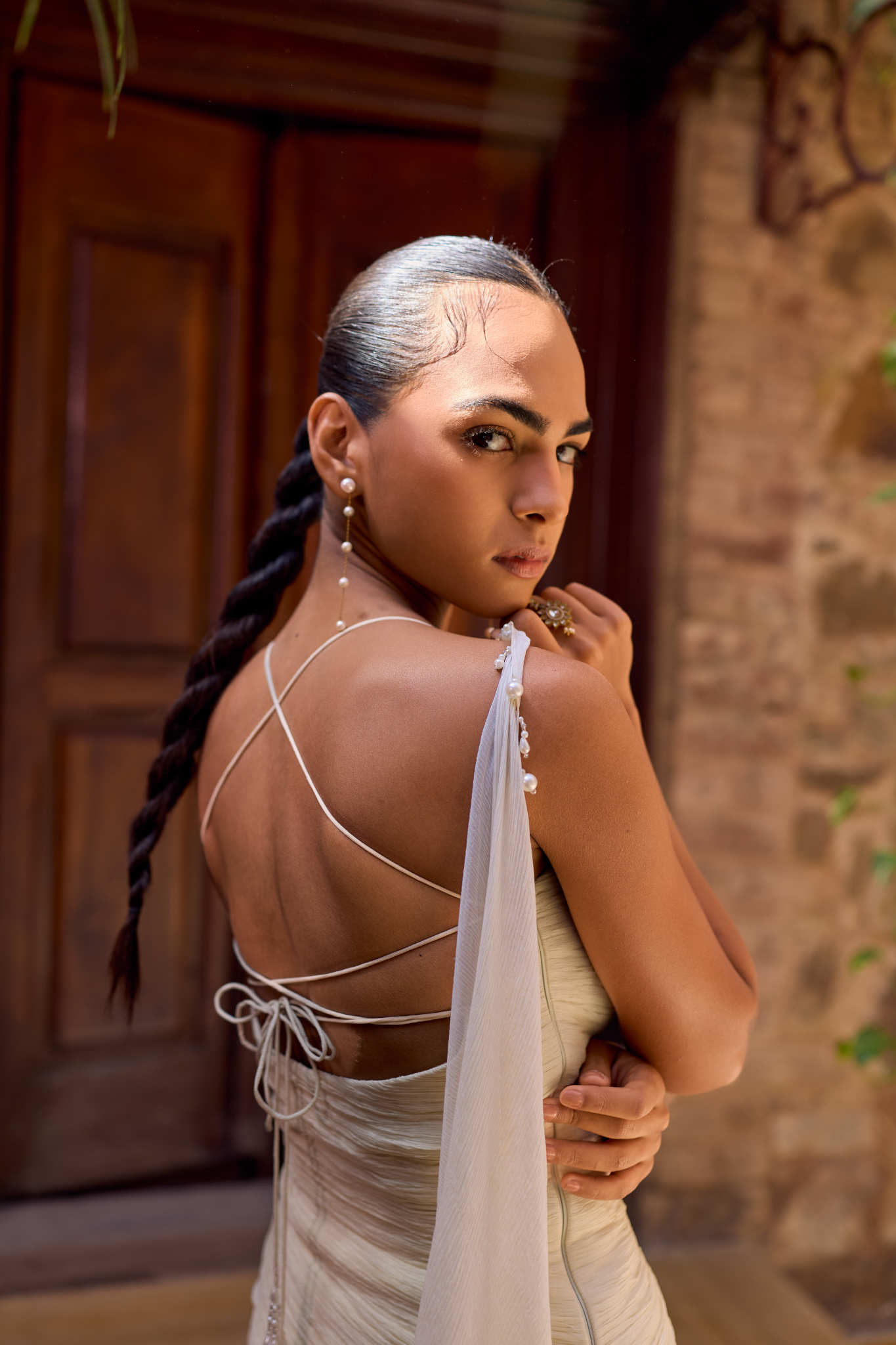 Draped Asymmetrical Kurta And Sharara Set