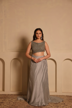 Fully Hand Embroidered Beaded Gown With Trail