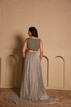 Fully Hand Embroidered Beaded Gown With Trail