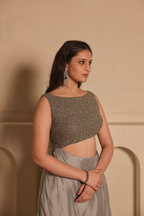 Fully Hand Embroidered Beaded Gown With Trail