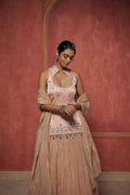 BLUSH PINK CRUSHED LEHENGA SET