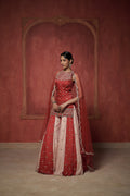 RED KURTA WITH DUAL KALI SHARARA SET